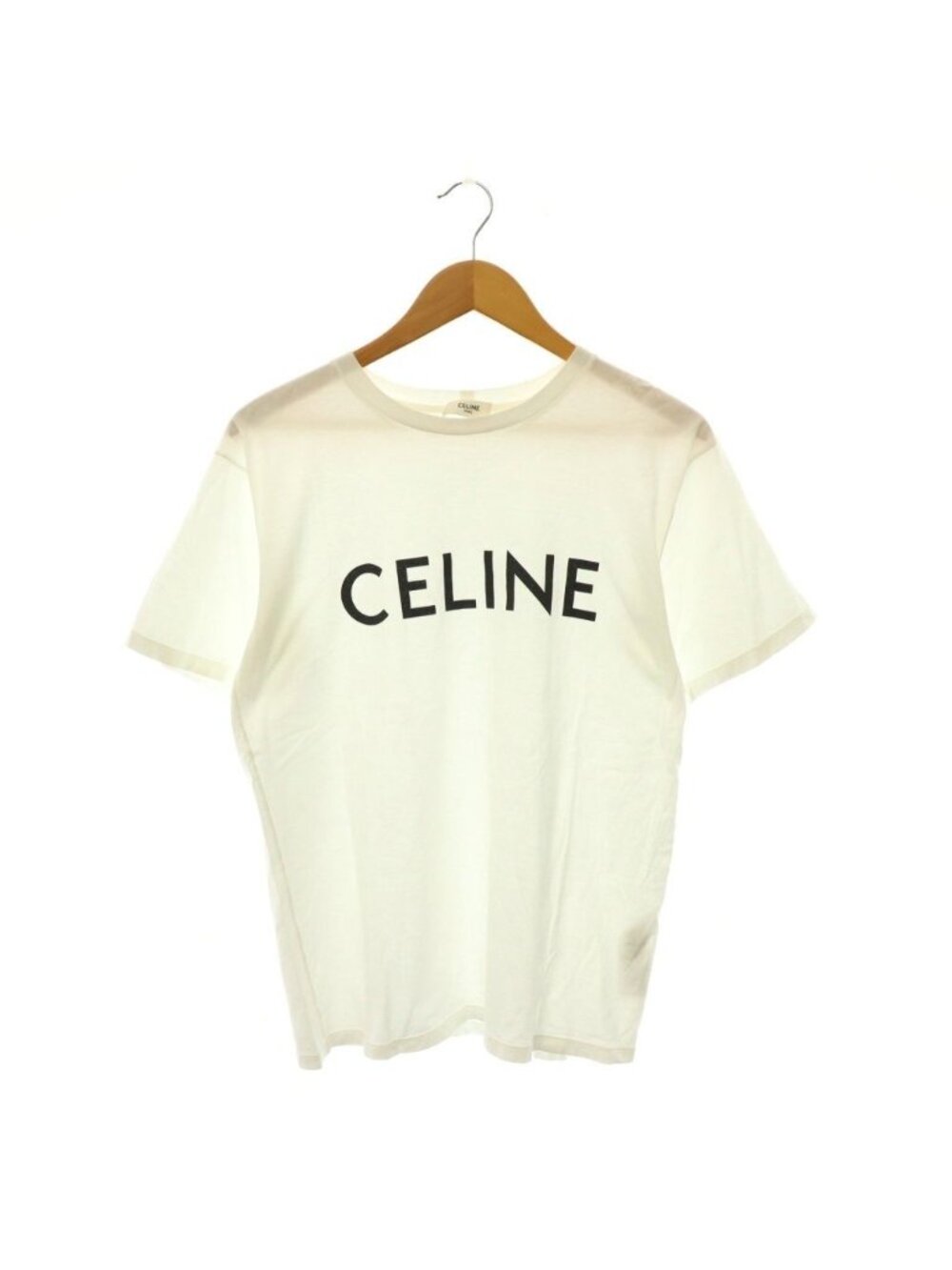 Celine Loose T-Shirt Cotton Jersey Top Short Sleeve White XS